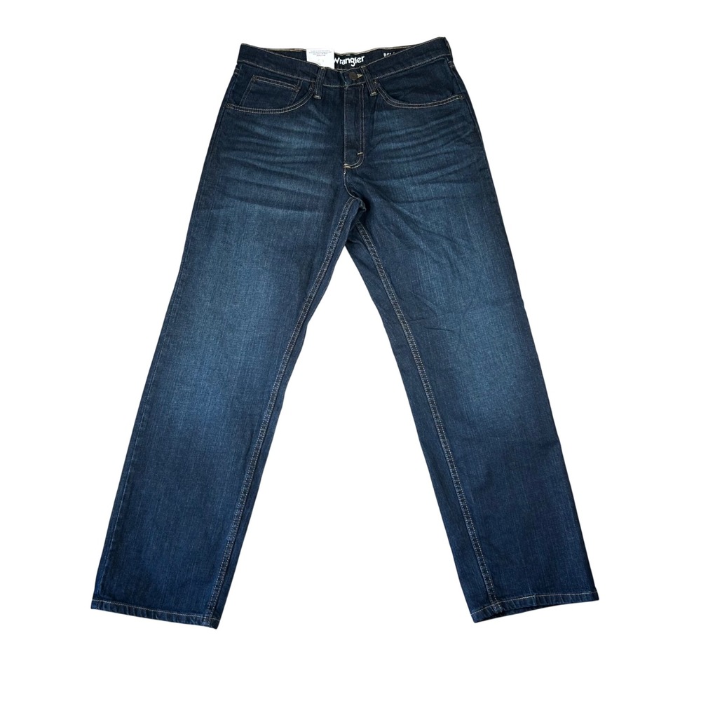 Wrangler Mens Relaxed Fit Dark Wash Stretch Denim Jeans 30x30 10MGW15BI NWT